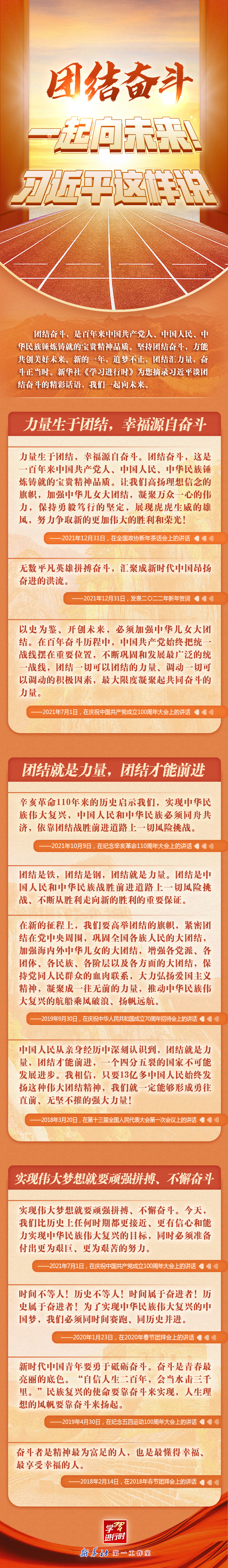 學(xué)習(xí)進(jìn)行時(shí)丨團(tuán)結(jié)奮斗，一起向未來(lái)！習(xí)近平這樣說(shuō)