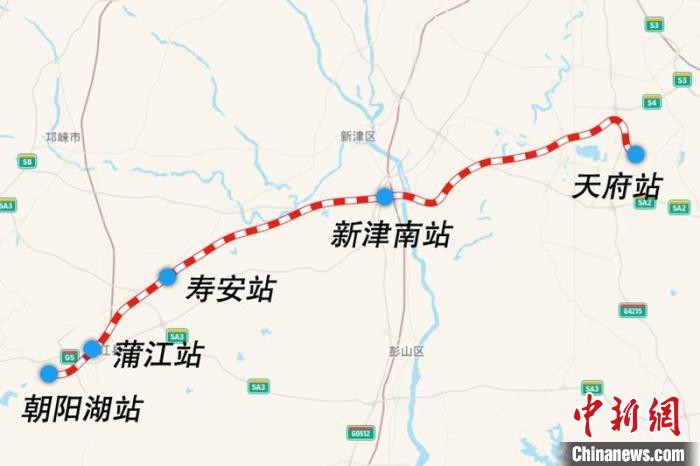 成都鐵路樞紐天府至朝陽(yáng)湖段線路圖?！?guó)鐵集團(tuán)供圖