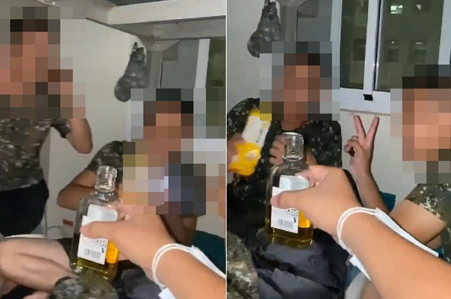 臺(tái)軍在宿舍開(kāi)“飲酒趴”。圖片來(lái)源：臺(tái)灣“中時(shí)新聞網(wǎng)”。
