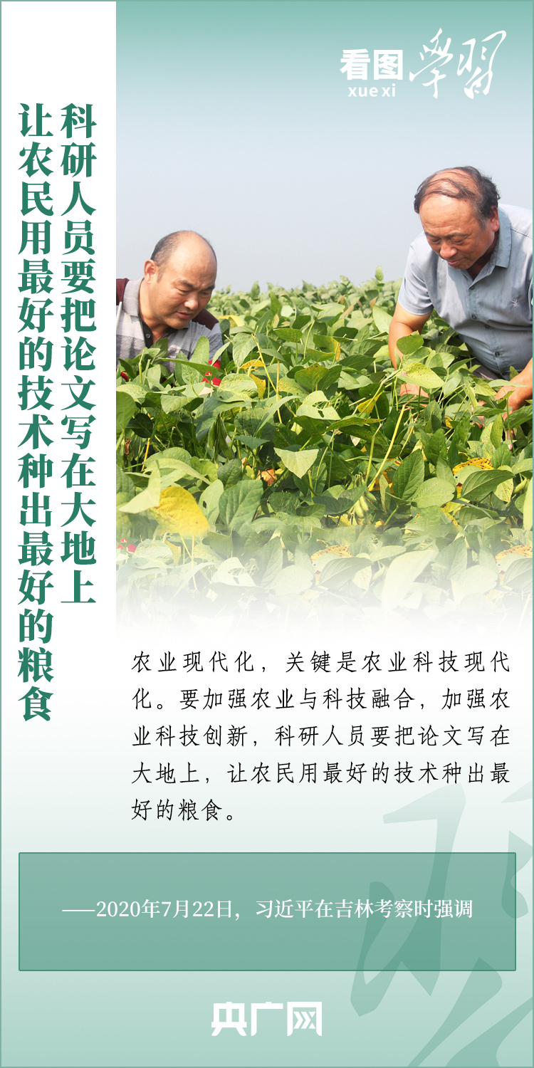 看圖學(xué)習(xí)丨推廣良田、良種、良法、良機(jī) 給農(nóng)業(yè)現(xiàn)代化插上科技的翅膀