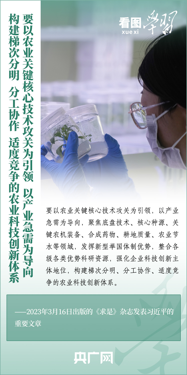 看圖學(xué)習(xí)丨推廣良田、良種、良法、良機(jī) 給農(nóng)業(yè)現(xiàn)代化插上科技的翅膀