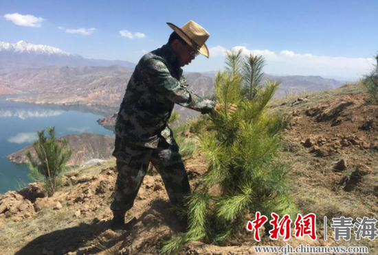 圖為尖扎干部職工生態(tài)建設(shè)和環(huán)境保護(hù)現(xiàn)場(chǎng)。尖宣 供圖