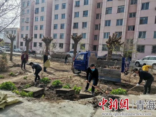 圖為尖扎干部職工生態(tài)建設(shè)和環(huán)境保護(hù)現(xiàn)場(chǎng)。尖宣 供圖