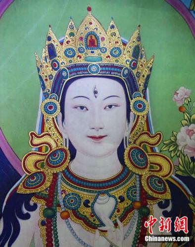 安多強(qiáng)巴繪制的《度母》唐卡。<a target='_blank' href='/'><p  align=