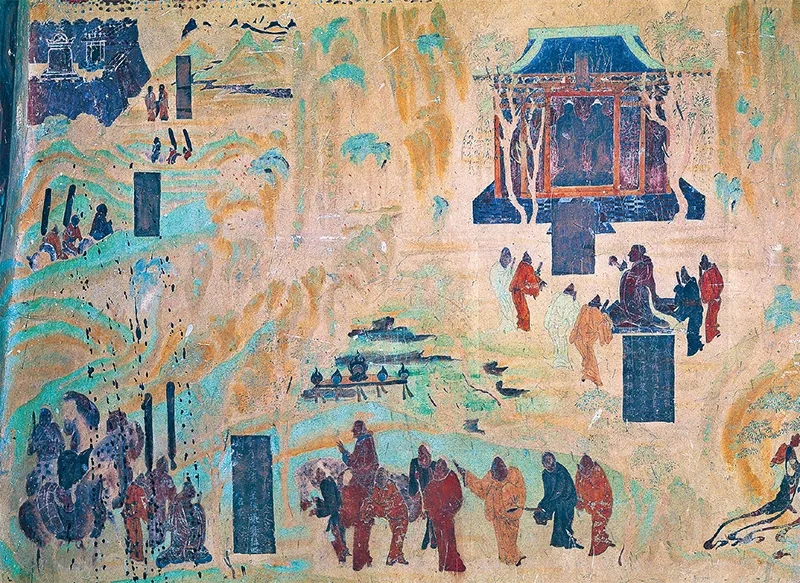 圖為莫高窟第323窟《張騫出使西域圖》。敦煌研究院供圖