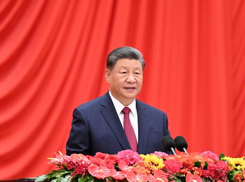 △2024年9月30日，慶祝中華人民共和國成立75周年招待會(huì)在北京人民大會(huì)堂隆重舉行。習(xí)近平總書記出席招待會(huì)并發(fā)表重要講話。