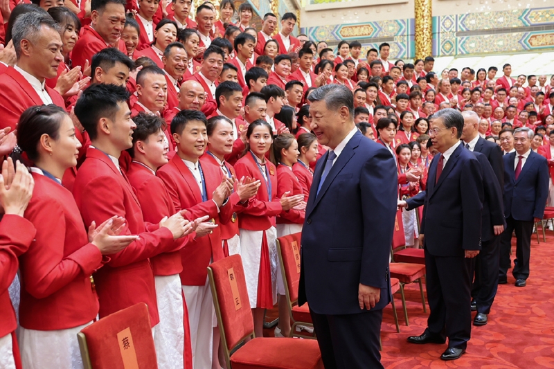 2024年8月20日，習(xí)近平總書記在人民大會堂接見第33屆夏季奧林匹克運動會中國體育代表團全體成員。