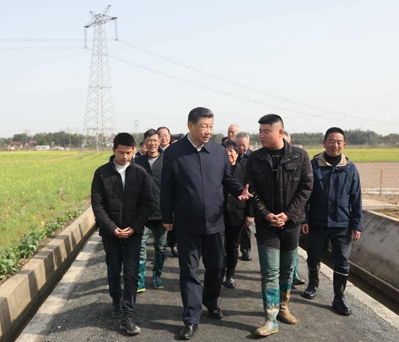 2024年3月19日，習(xí)近平總書記在湖南常德港中坪村考察。