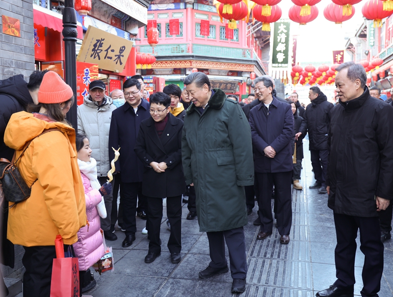 2024年2月1日，習(xí)近平總書記在天津古文化街考察。