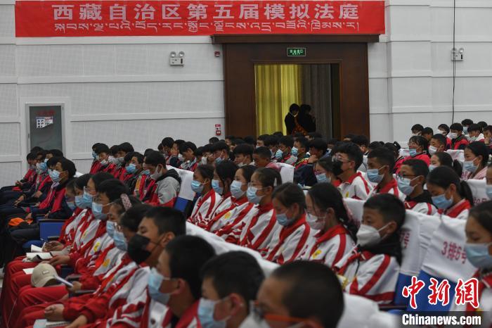 圖為西藏自治區(qū)第五屆模擬法庭現(xiàn)場。　貢嘎來松 攝